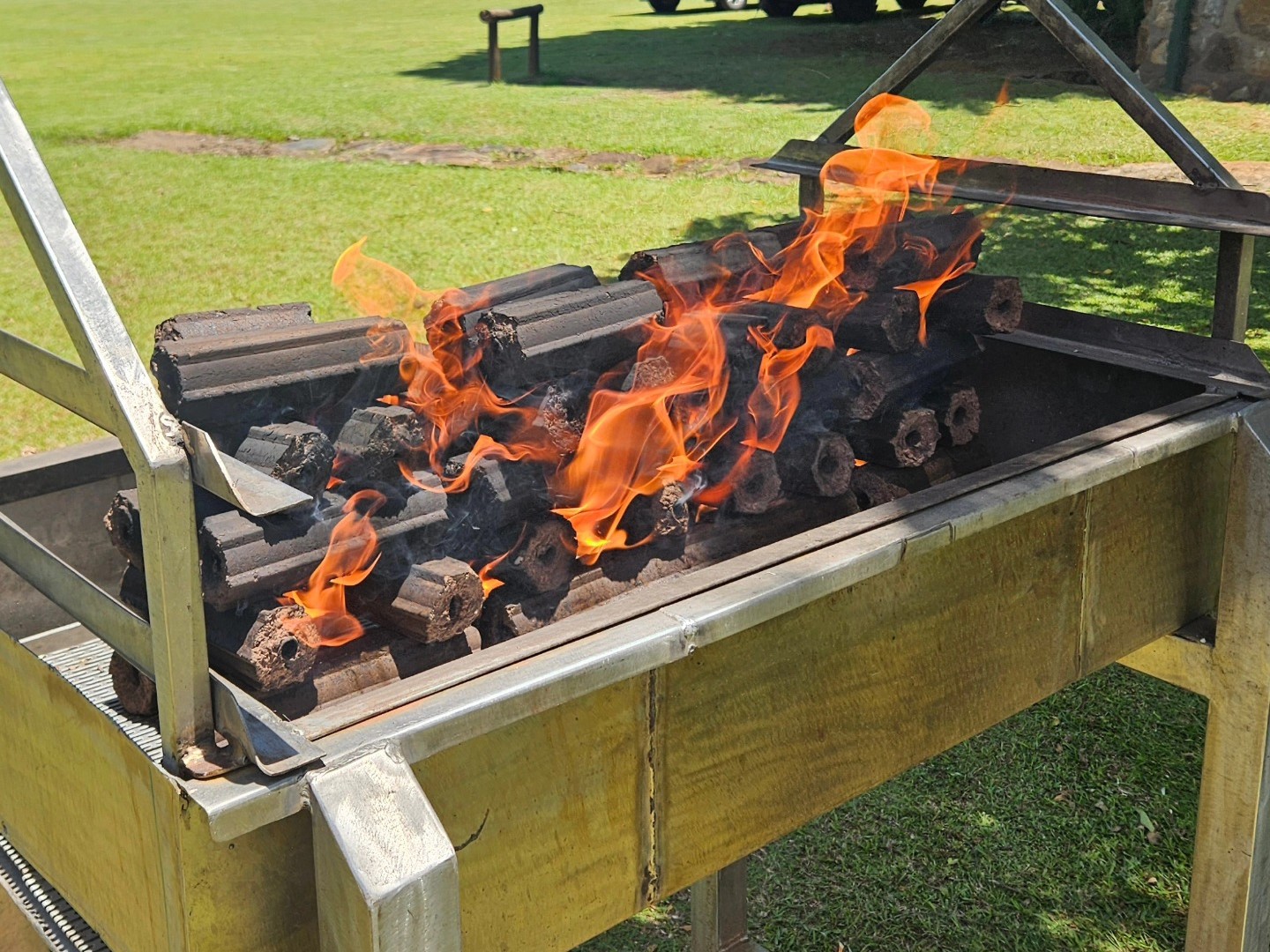 Briquettes in use for a braai